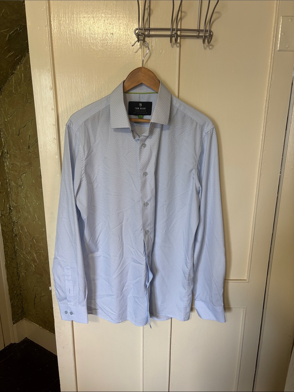 Light Blue Micro-Pattern Dress Shirt